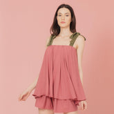 La Señorita Stella Shorts Set (Old Rose/Blue) | The Nest Attachment Parenting Hub